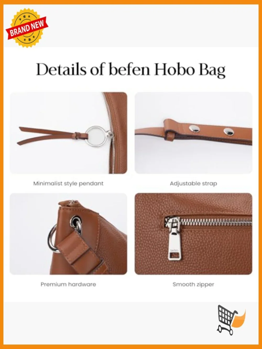 Genuine Leather Hobo Bag Crossbody Shoulder Bag